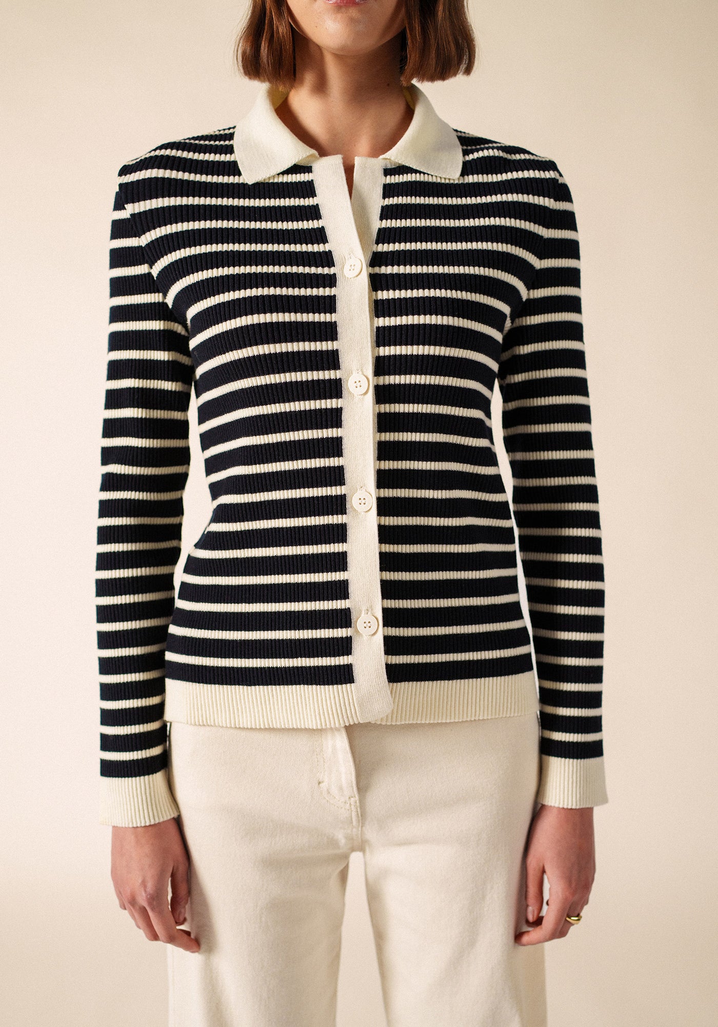 Equainville Cardigan (NAVY/ECUME)