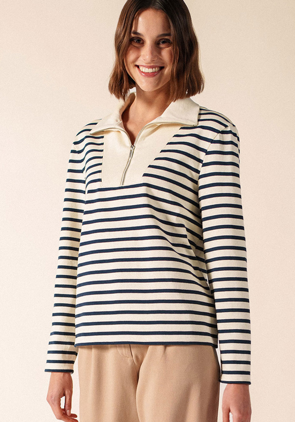 Leran Breton Shirt (ECRU/MARINE)