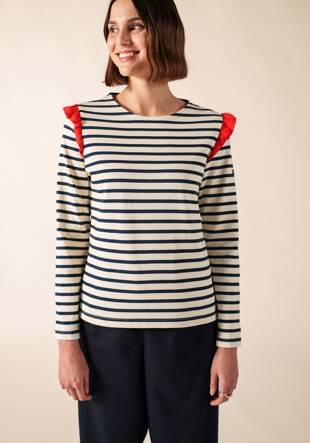 Auzat Breton Shirt (ECRU/MARINE/TULIPE)