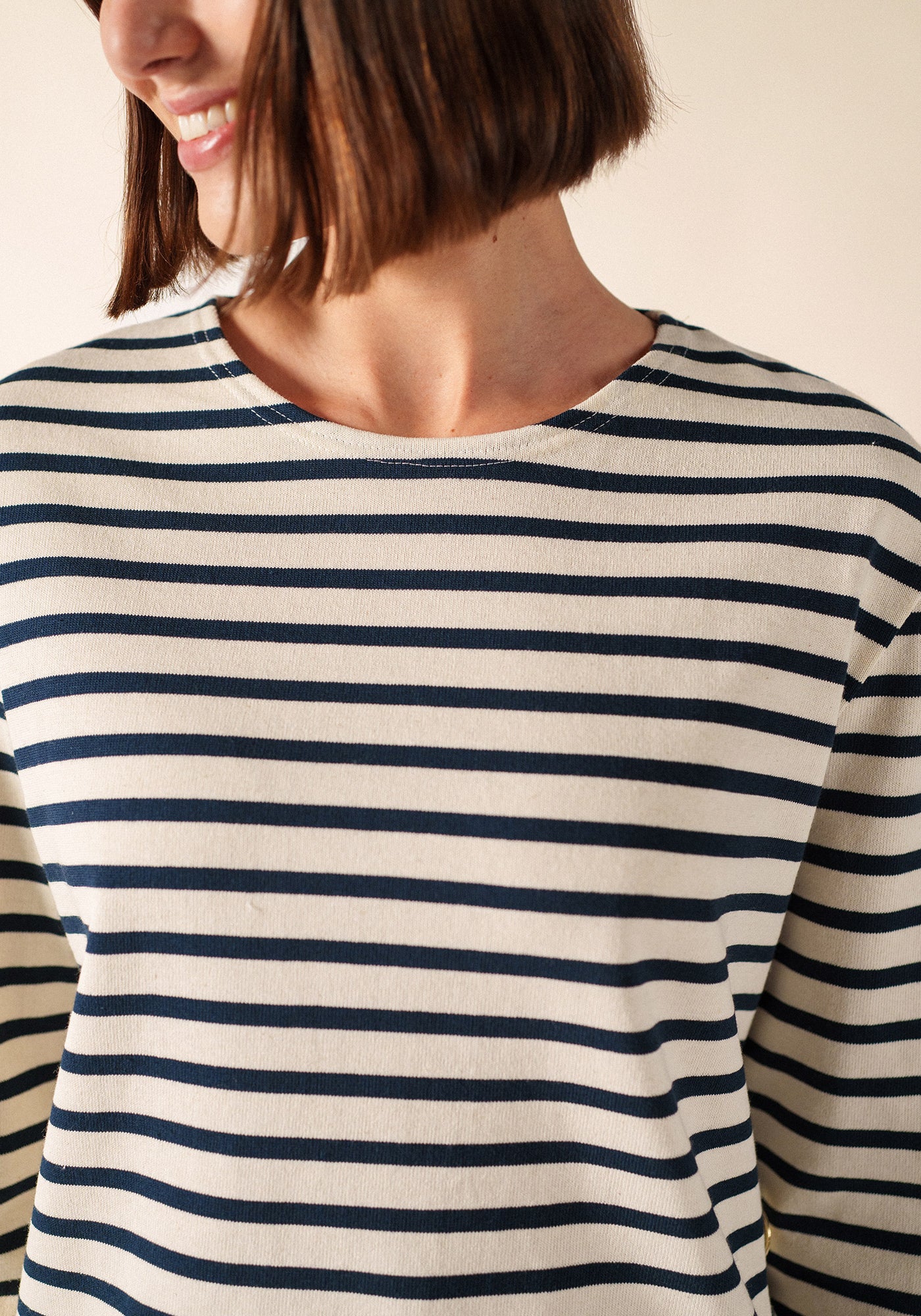 Saurat Breton Shirt (ECRU/MARINE)