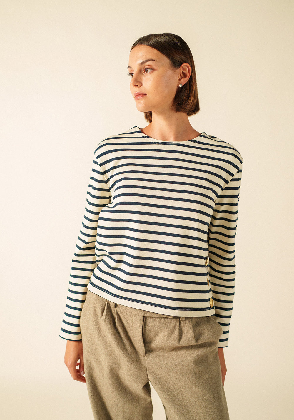 Saurat Breton Shirt (ECRU/MARINE)
