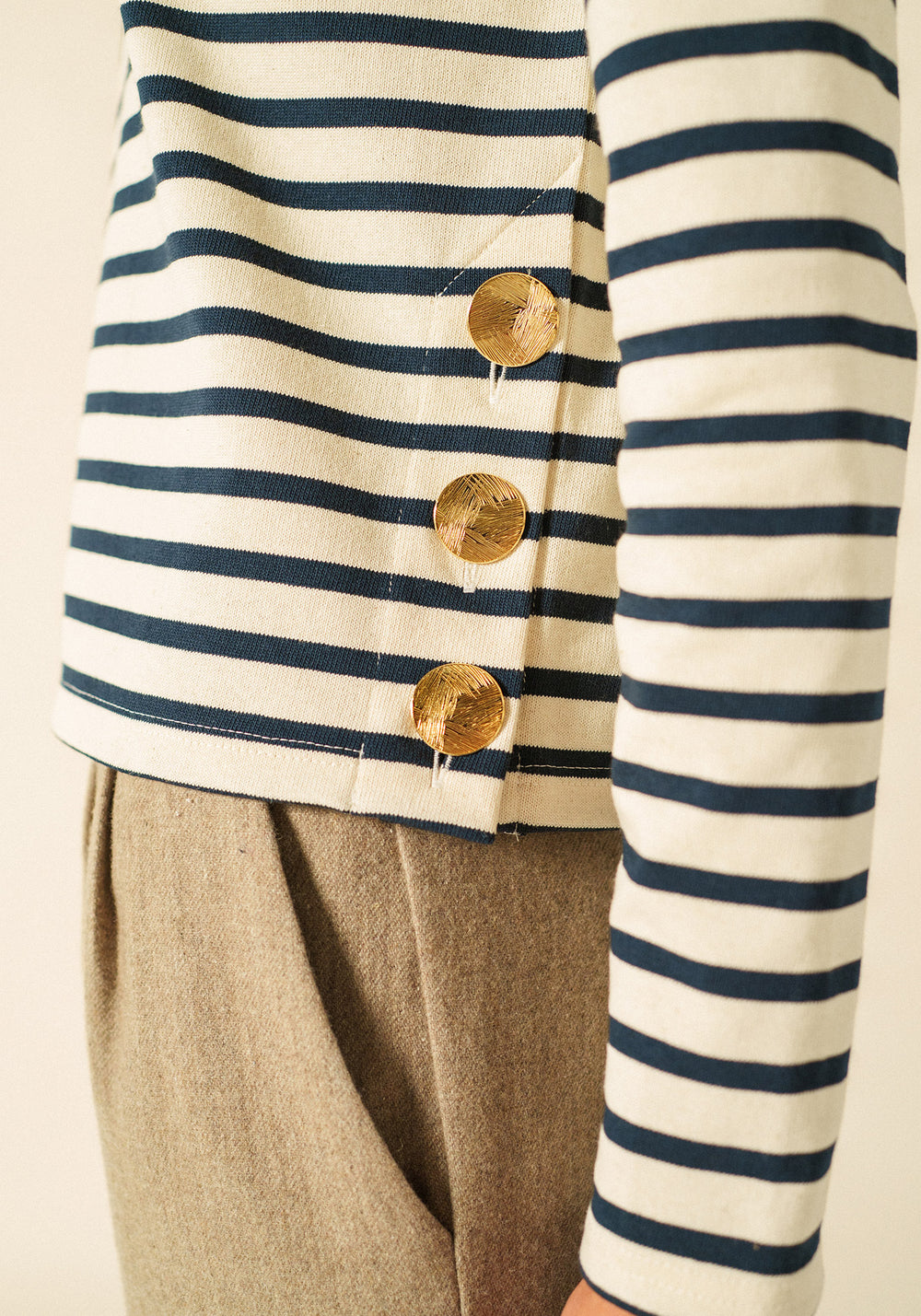 Saurat Breton Shirt (ECRU/MARINE)
