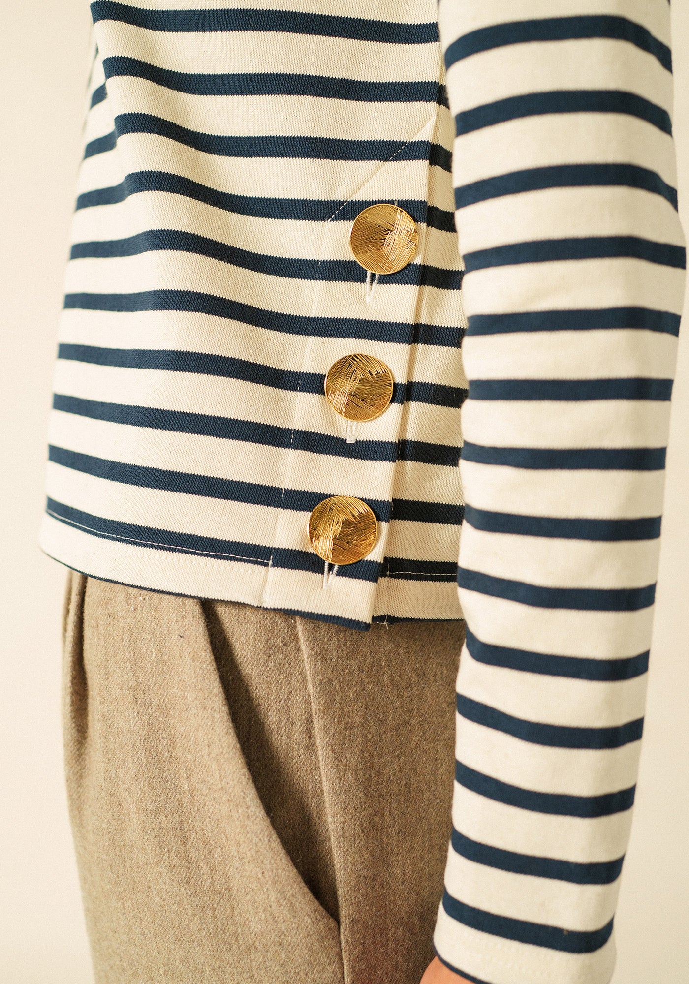 Saurat Breton Shirt (ECRU/MARINE)
