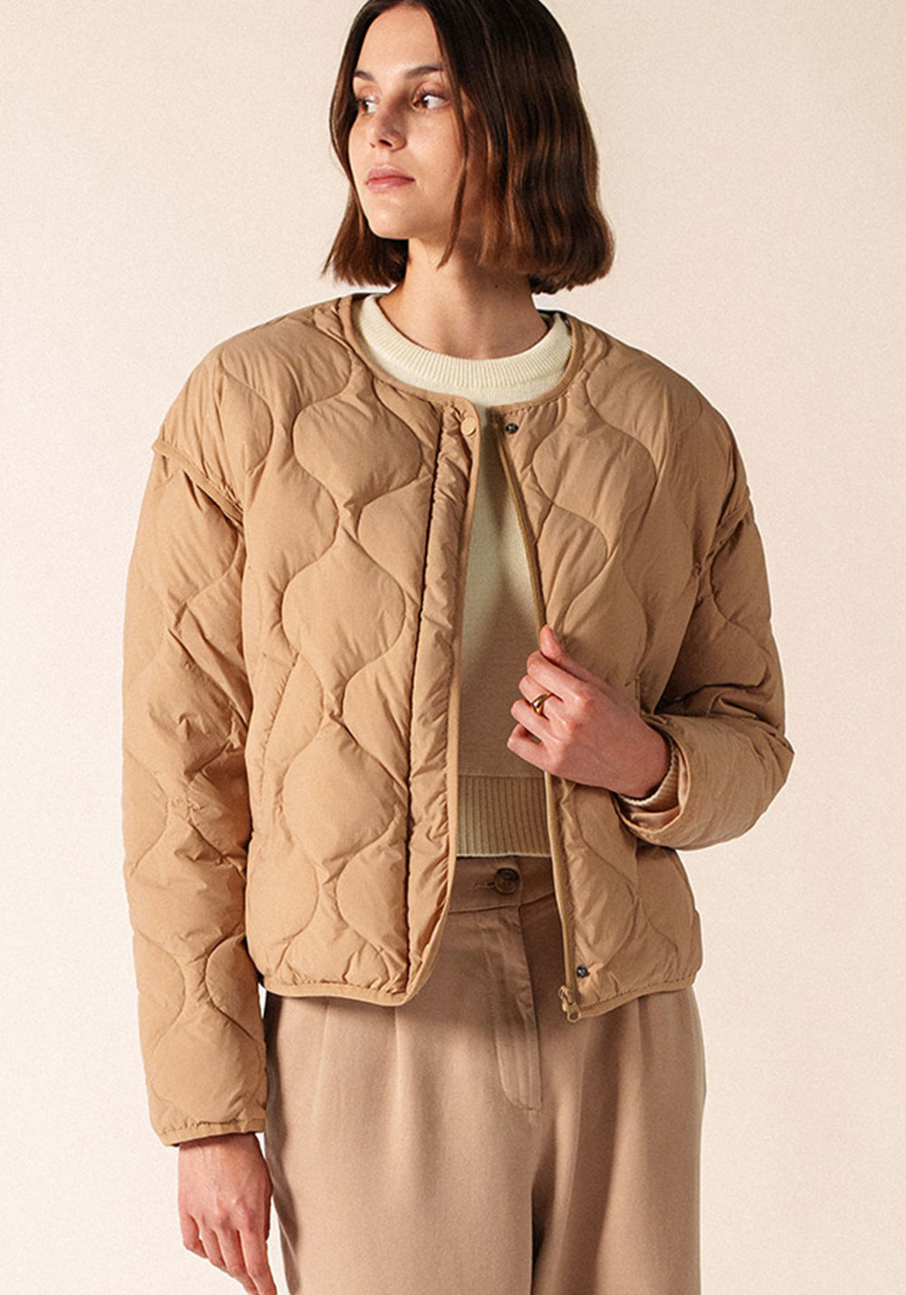 Ste Carole Puffer Jacket (BEIGE FONCE)