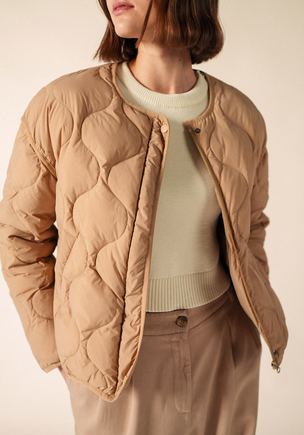Ste Carole Puffer Jacket (BEIGE FONCE)