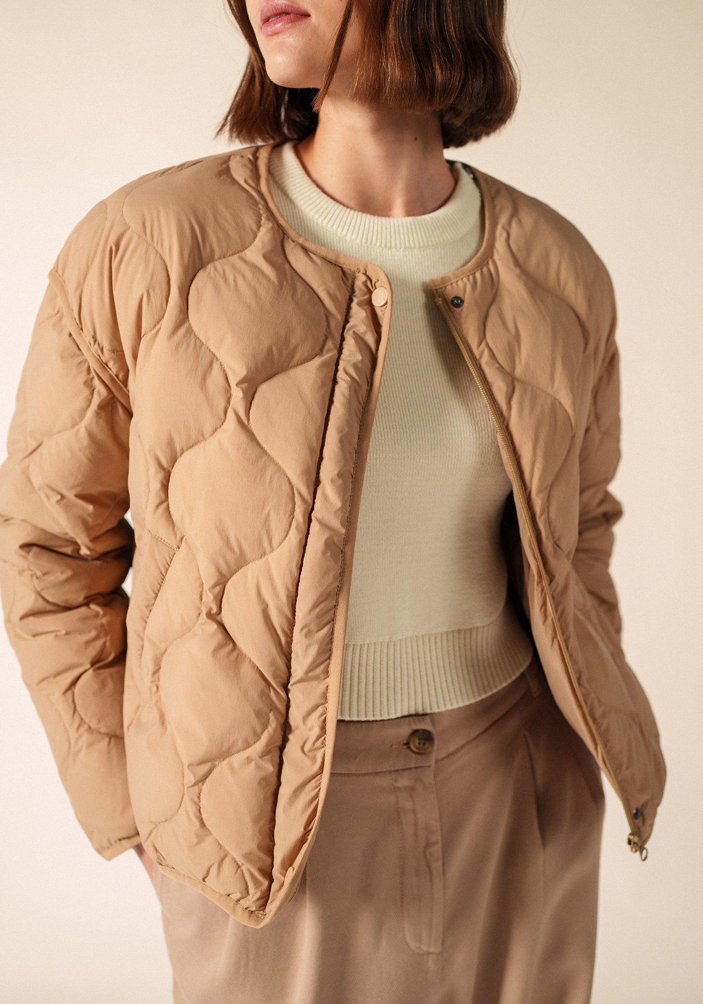 Ste Carole Puffer Jacket (BEIGE FONCE)
