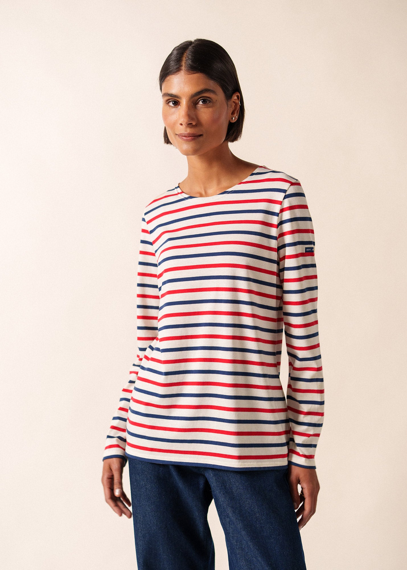 トップス SAINT JAMES Minquidame tricolour striped sailor shirt slim fit, in light