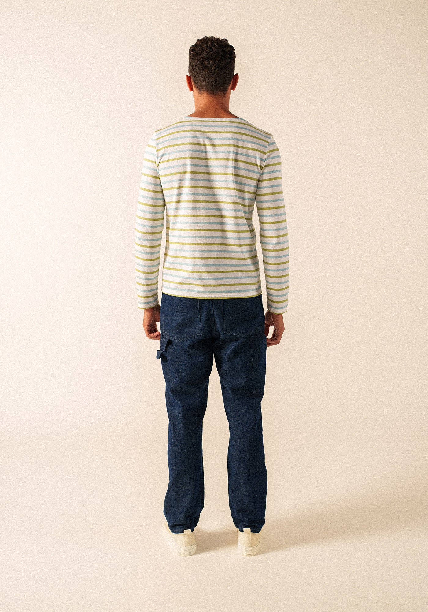 Minquiers tricolour Breton shirt (NEIGE/NUANCE/OIL)