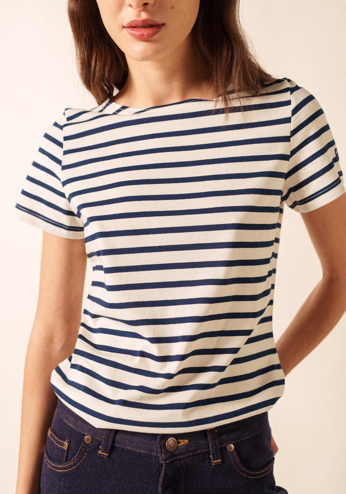 Etrille Breton shirt (ECRU/MARINE)