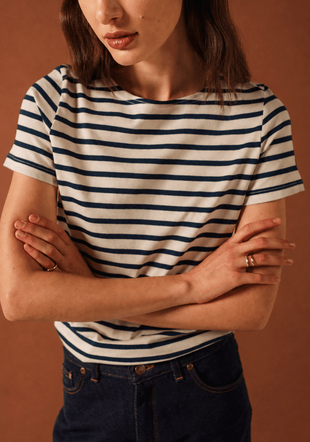 Etrille Breton shirt (ECRU/MARINE)