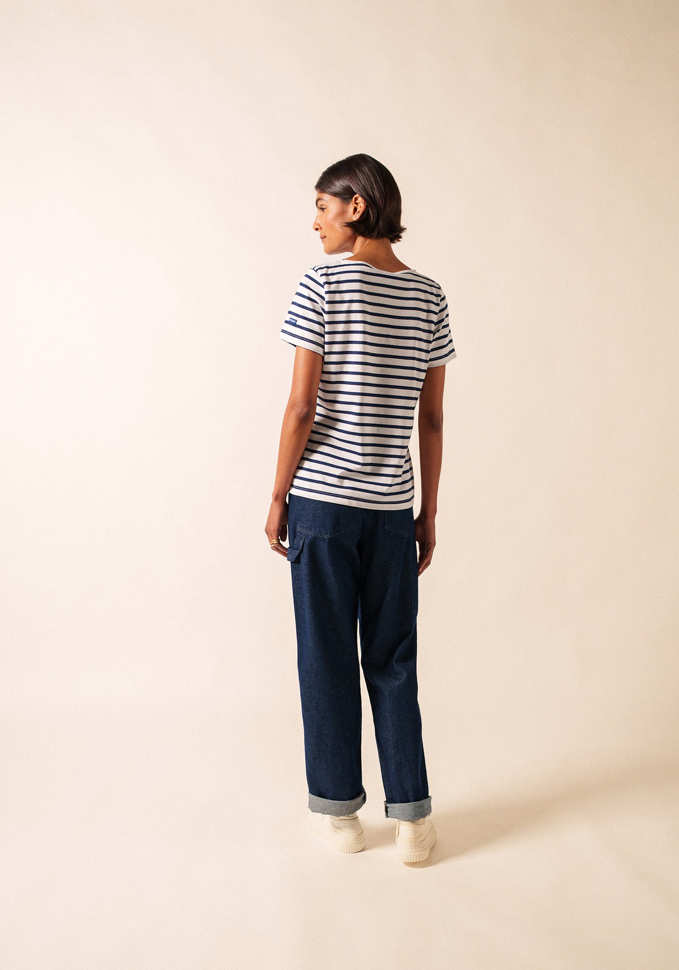 Etrille Breton shirt (NEIGE/MARINE)