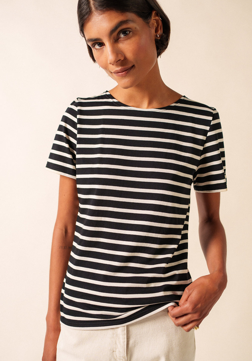 Etrille Breton shirt (NOIR/ECRU)