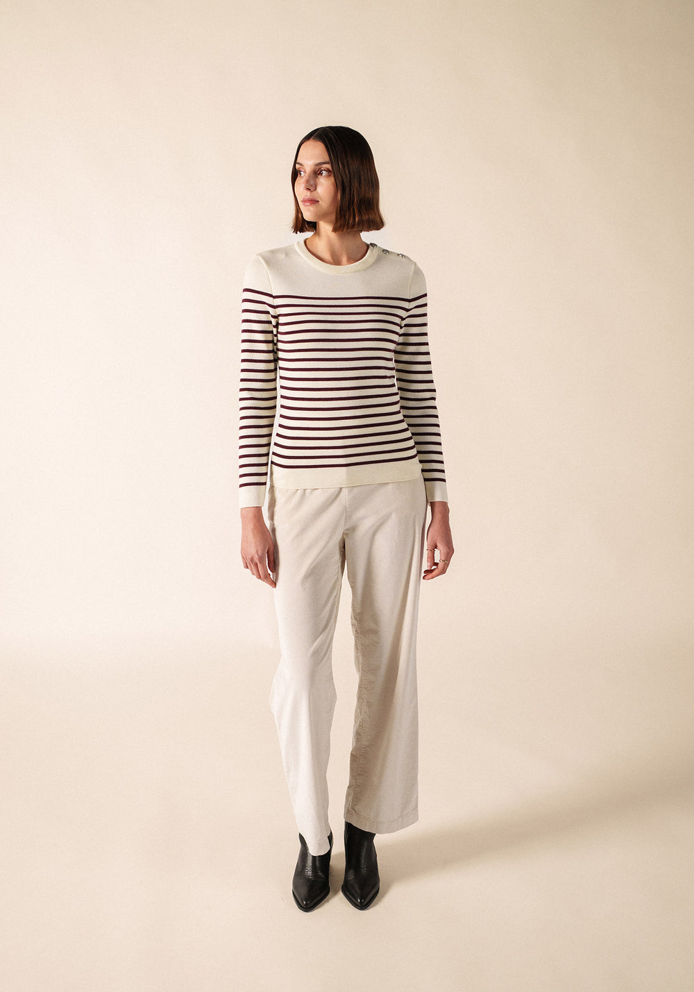 Marée sailor jumper (BLANC/TWEED)