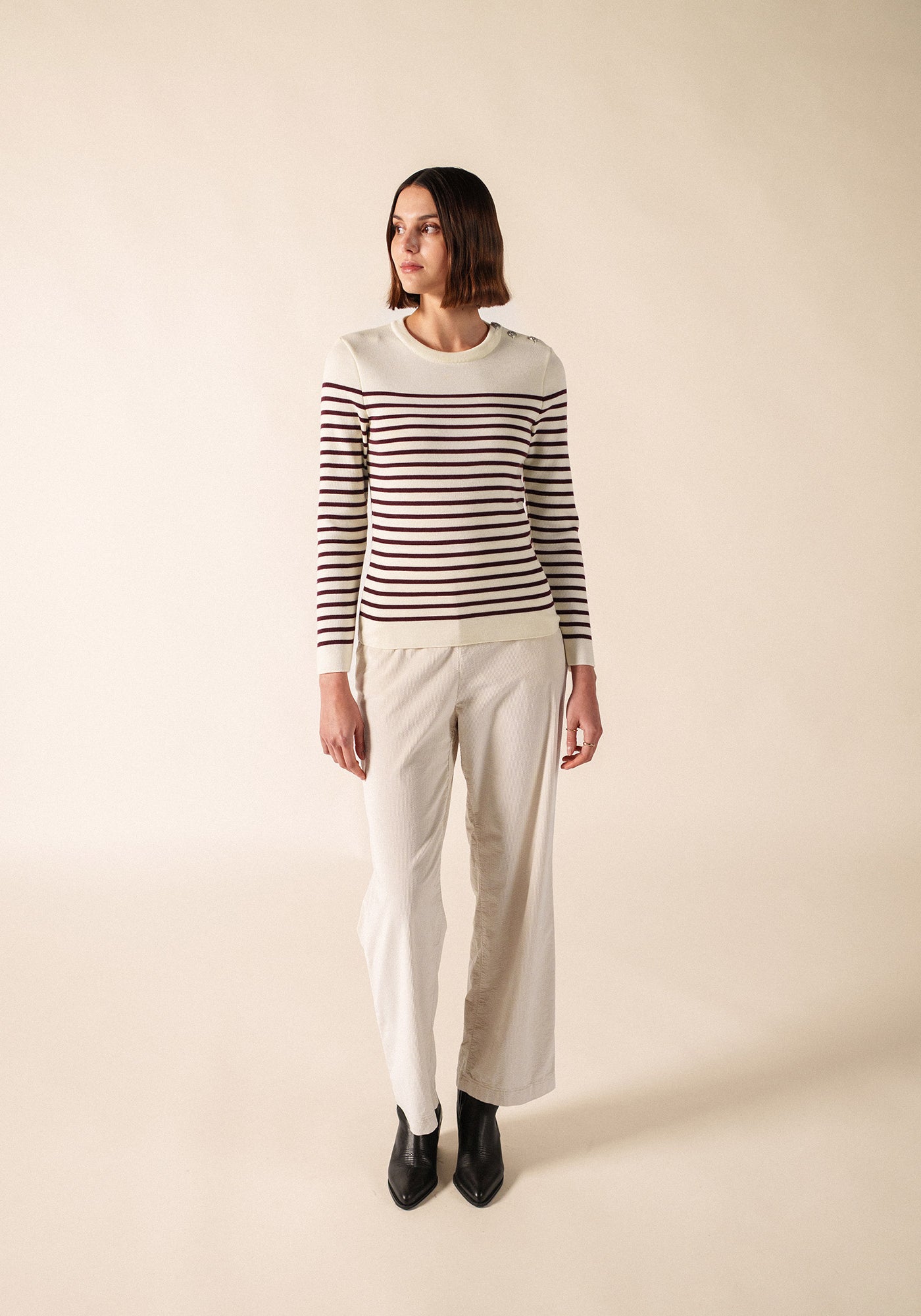 Marée sailor jumper (BLANC/TWEED)