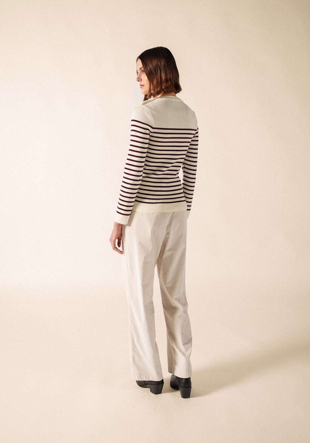 Marée sailor jumper (BLANC/TWEED)