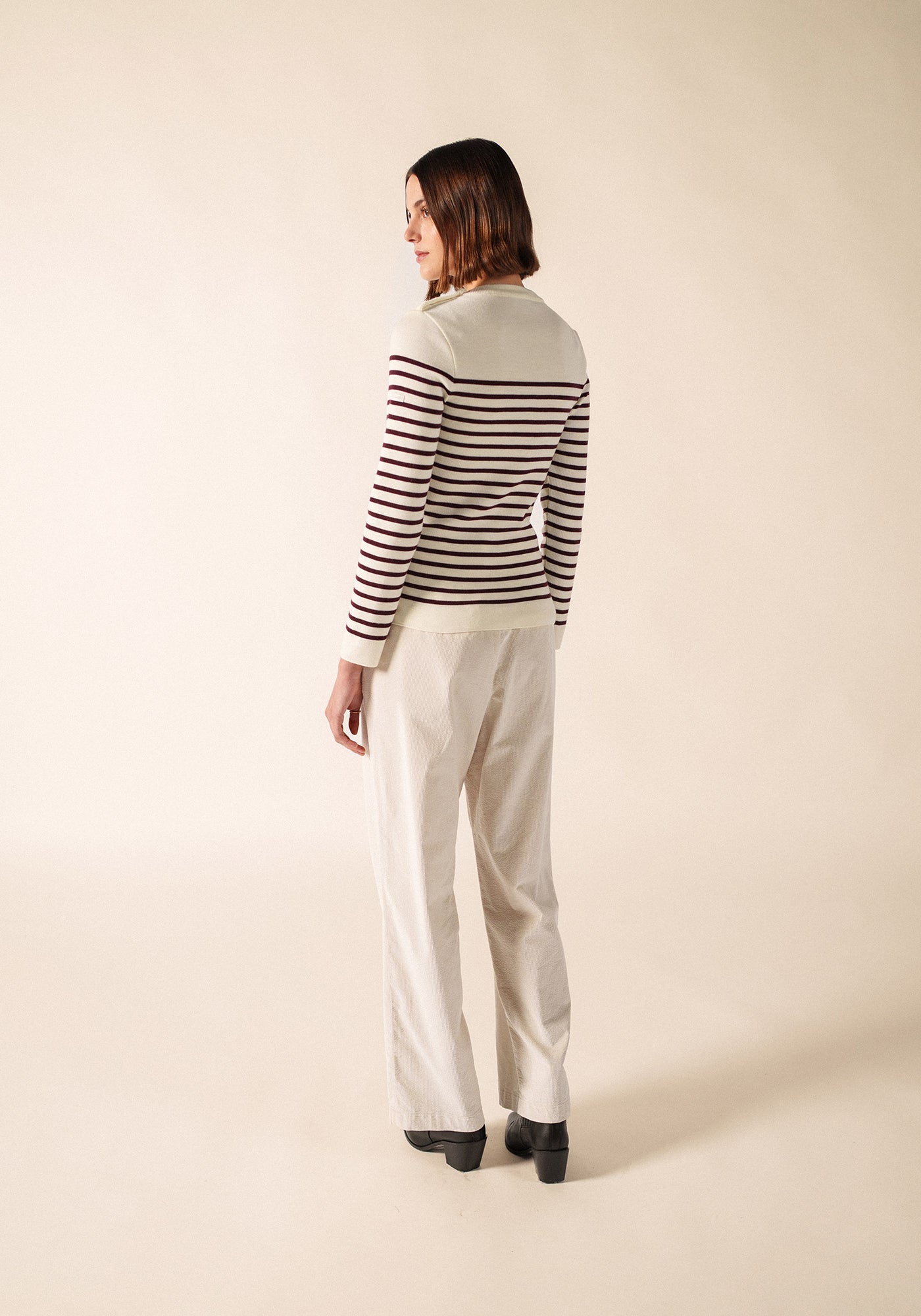 Marée sailor jumper (BLANC/TWEED)