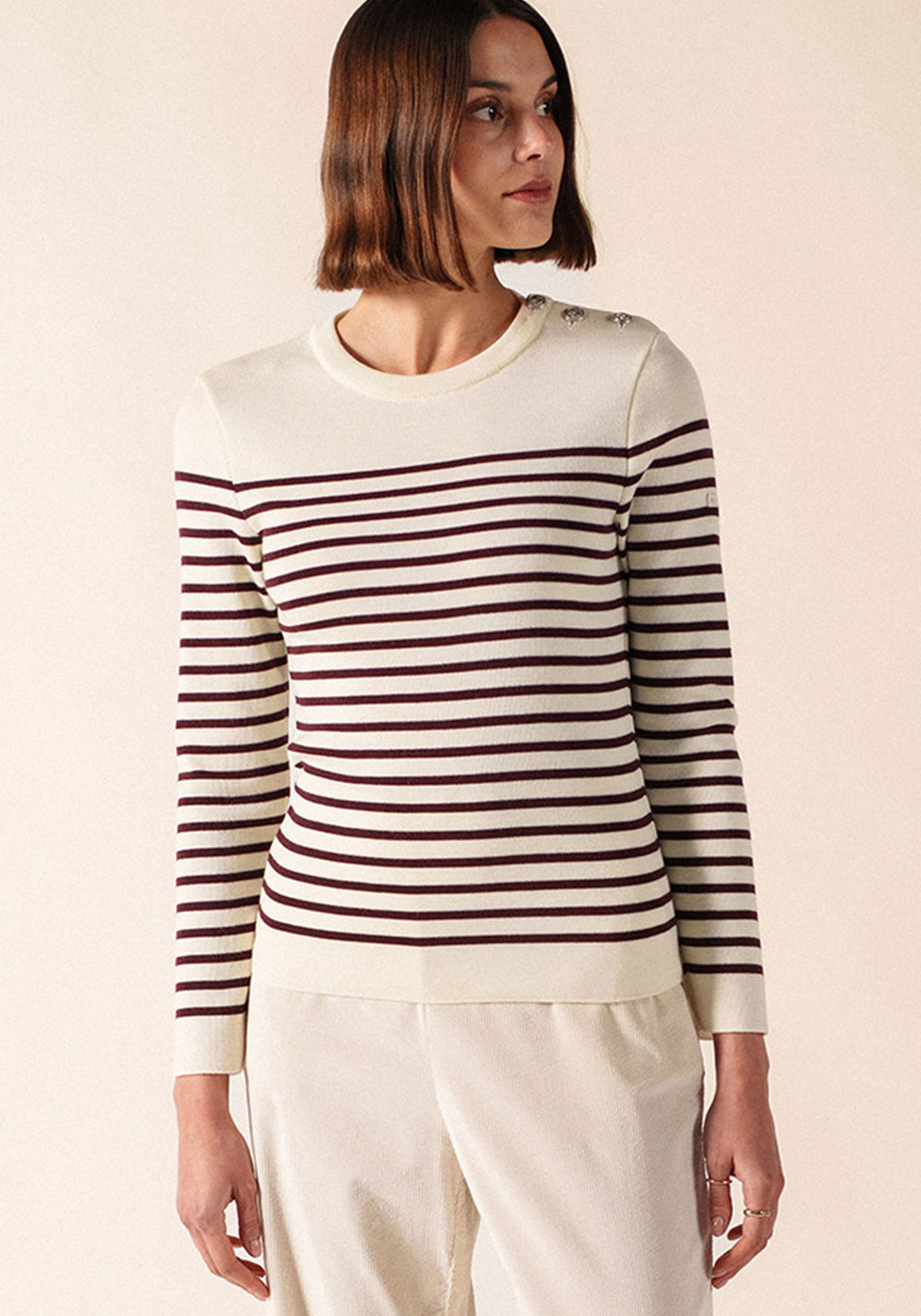 Marée sailor jumper (BLANC/TWEED)