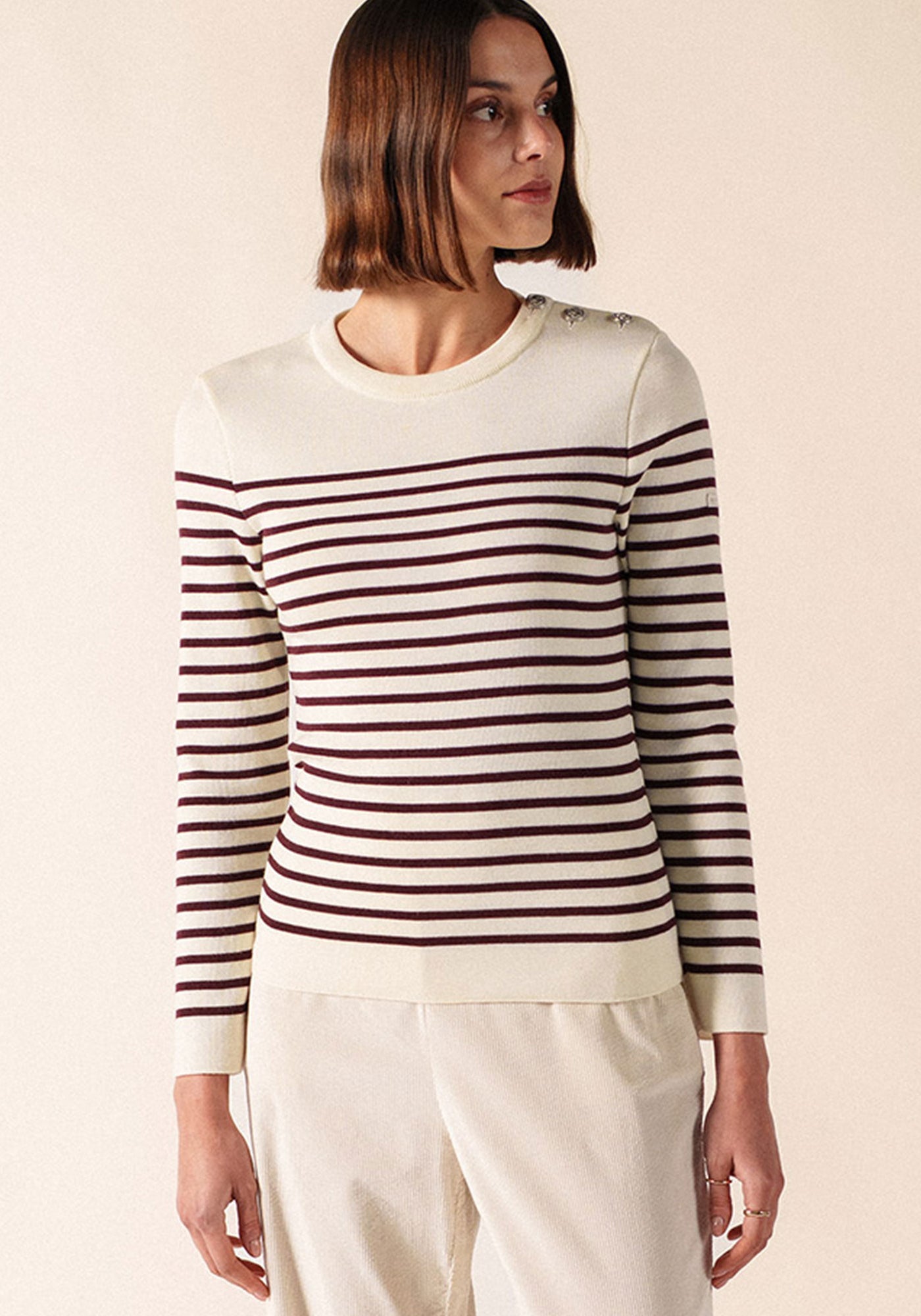 Marée sailor jumper (BLANC/TWEED)