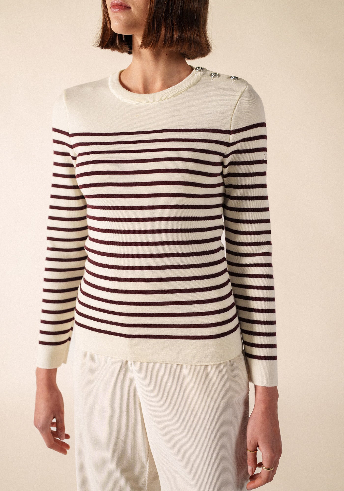 Marée sailor jumper (BLANC/TWEED)