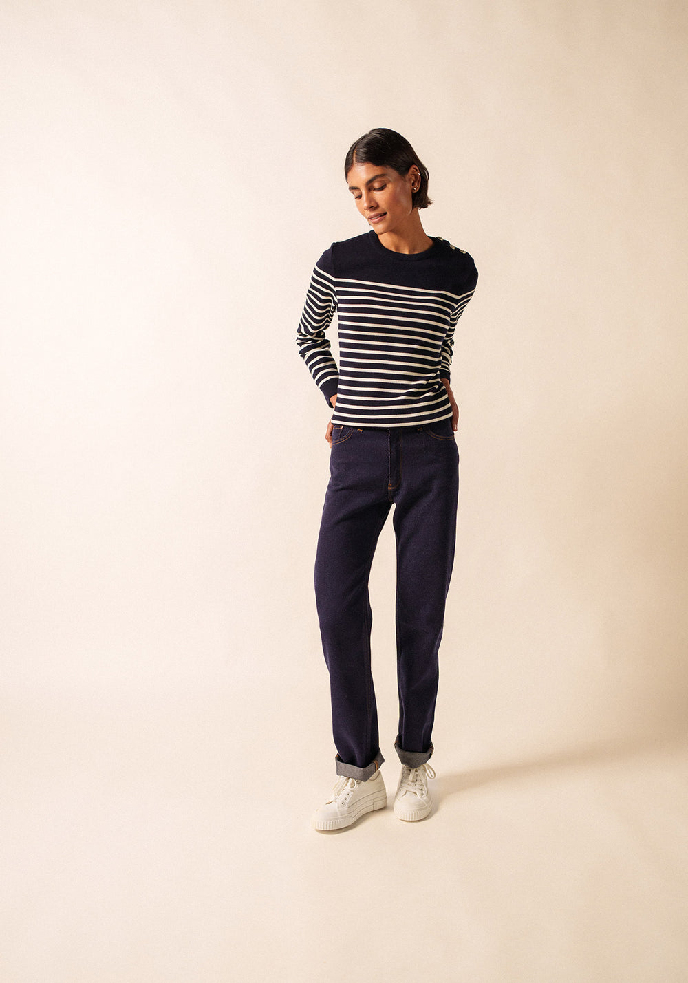 Marée sailor jumper (NAVY/ECUME)