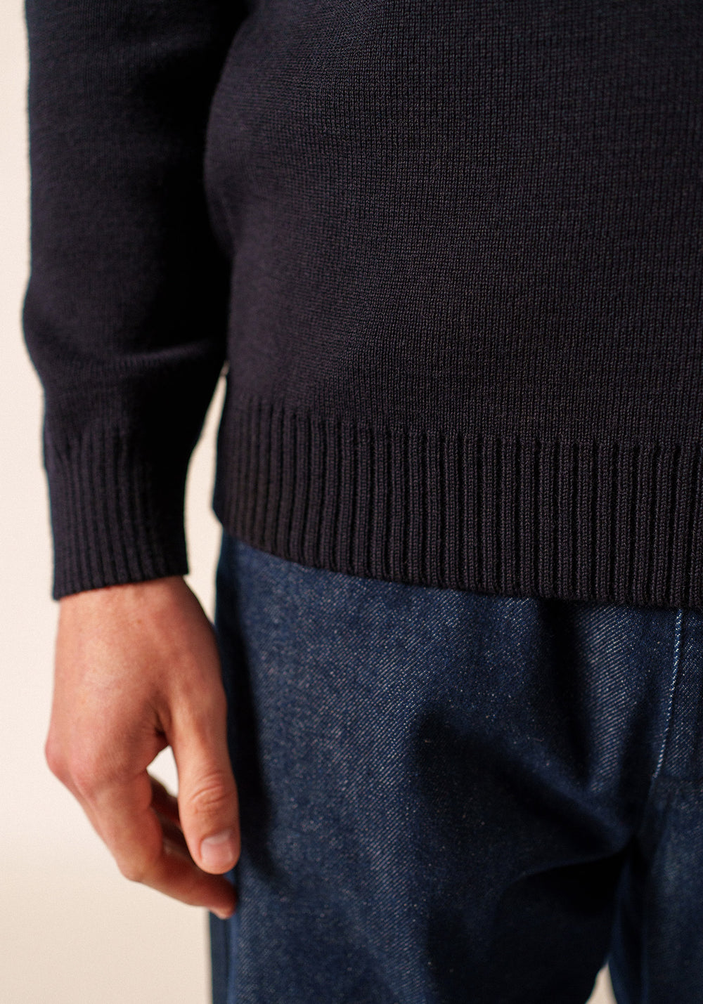 Cancale sailor jumper - regular fit, in pure new wool (NAVY)