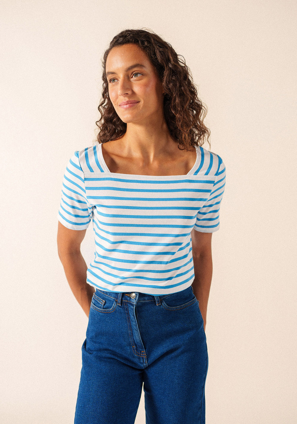 Pléneuf cotton Breton shirt (NEIGE/FLOT)