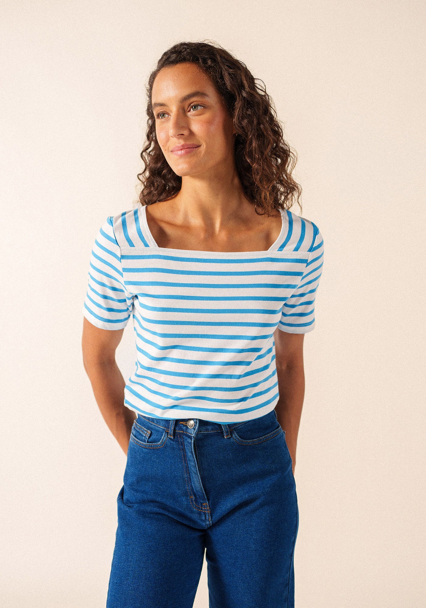 Pléneuf cotton Breton shirt (NEIGE/FLOT)