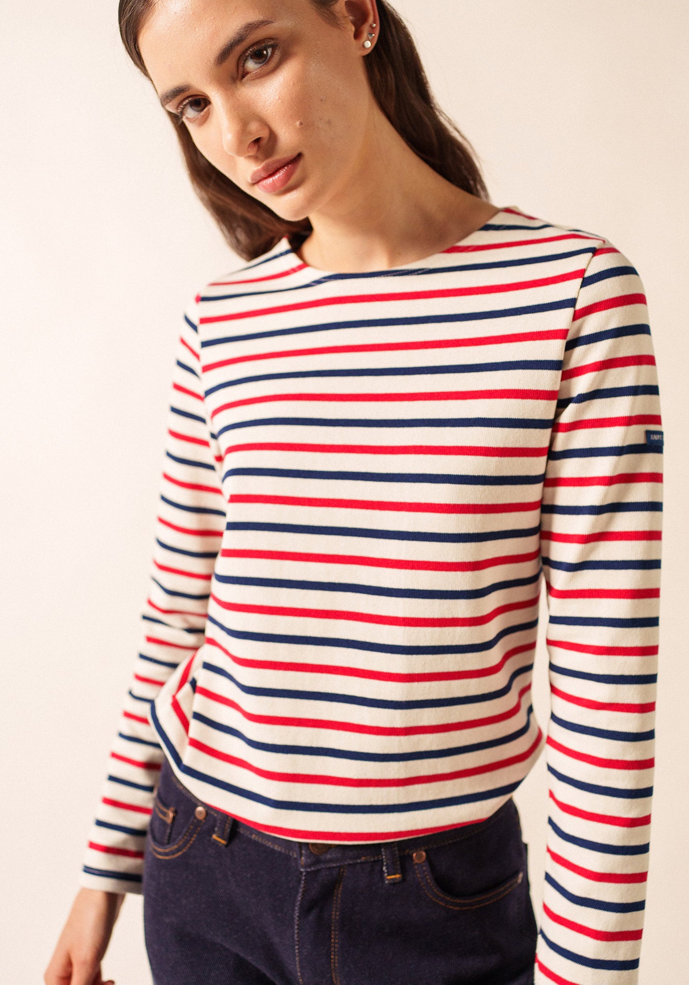 Méridame Breton shirt (ECRU/MARINE/TULIPE)