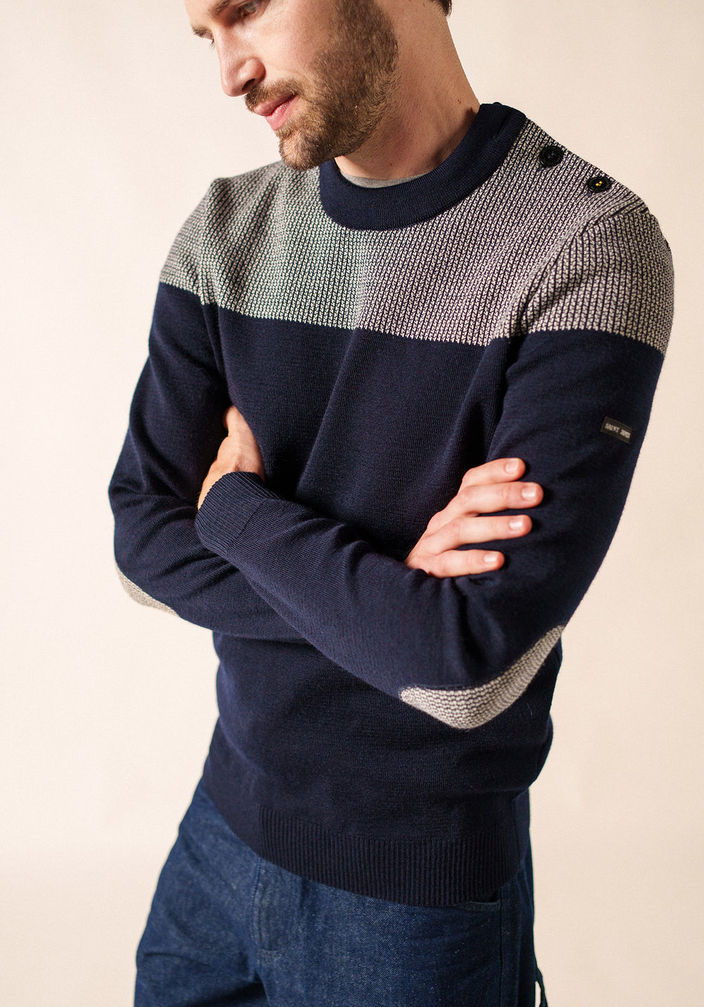 Dinan bicolore salior jumper (MARINE/ECRU)