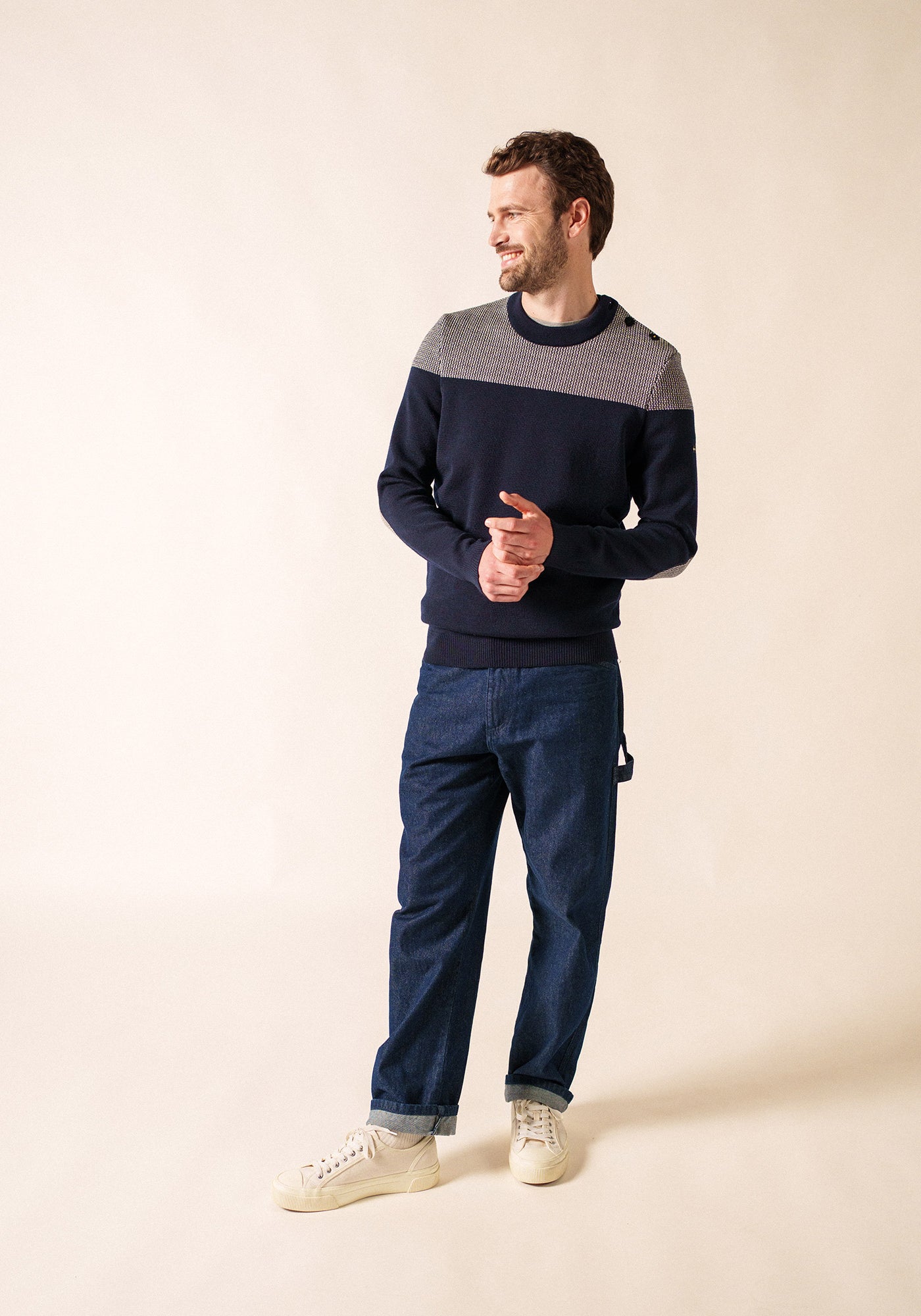 Dinan bicolore salior jumper (MARINE/ECRU)