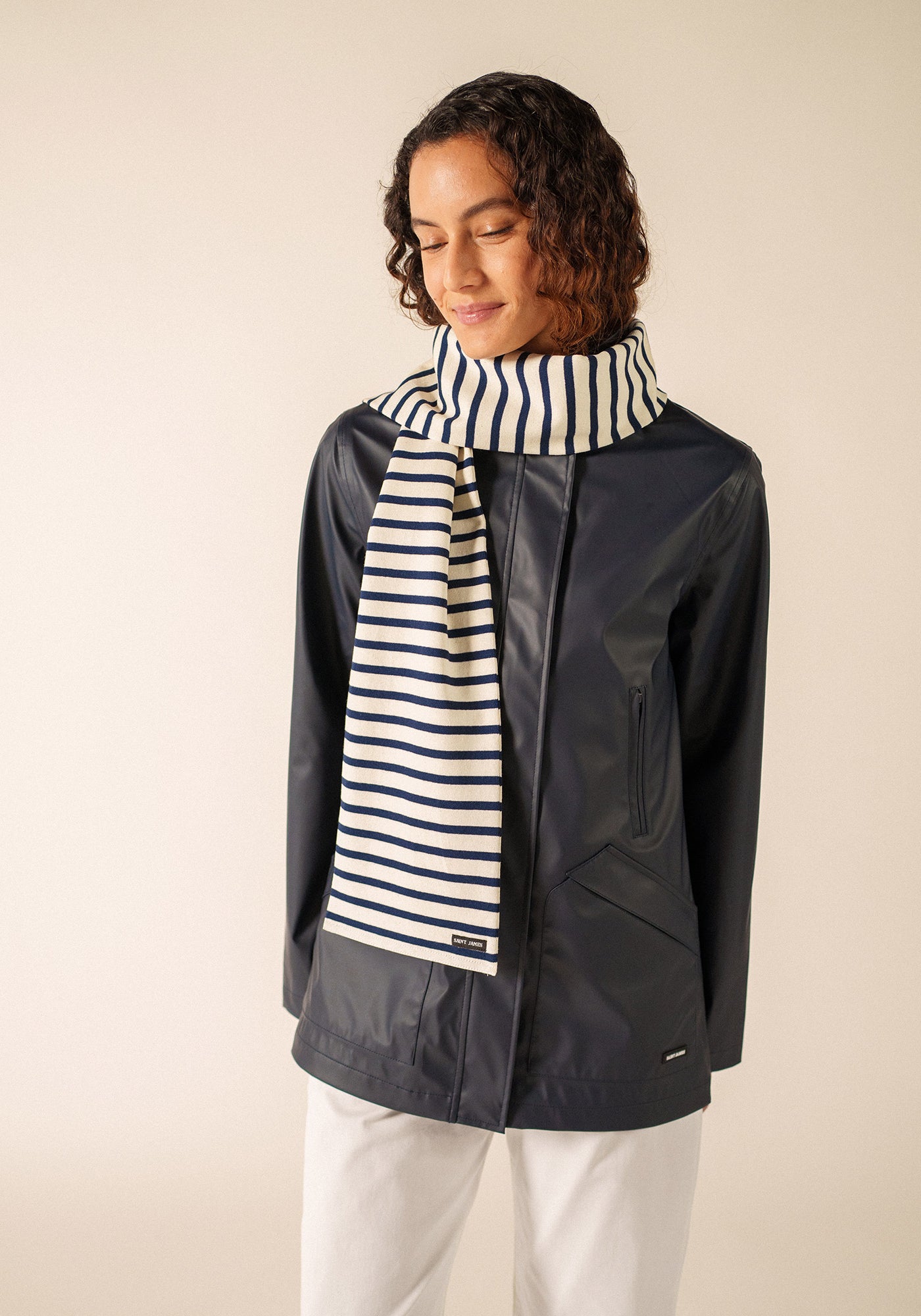 Adam scarf (ECRU/MARINE)