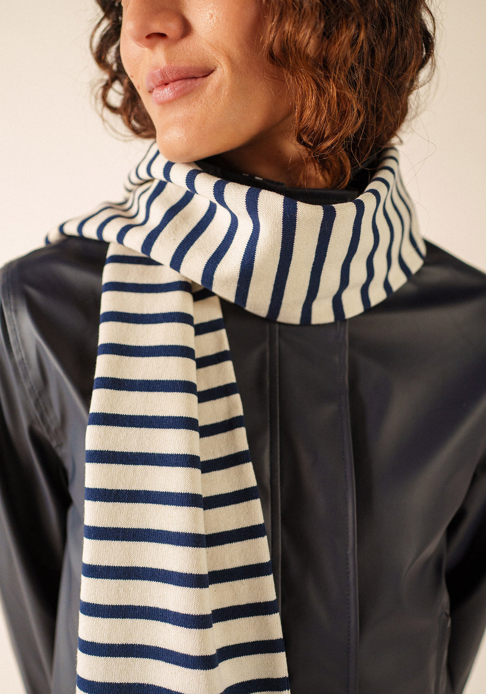 Adam scarf (ECRU/MARINE)