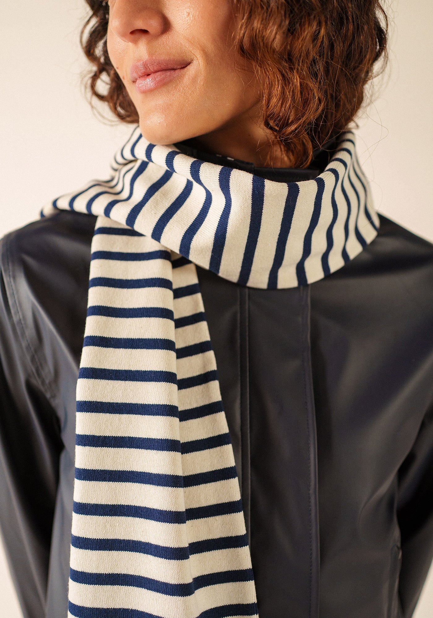 Adam scarf (ECRU/MARINE)