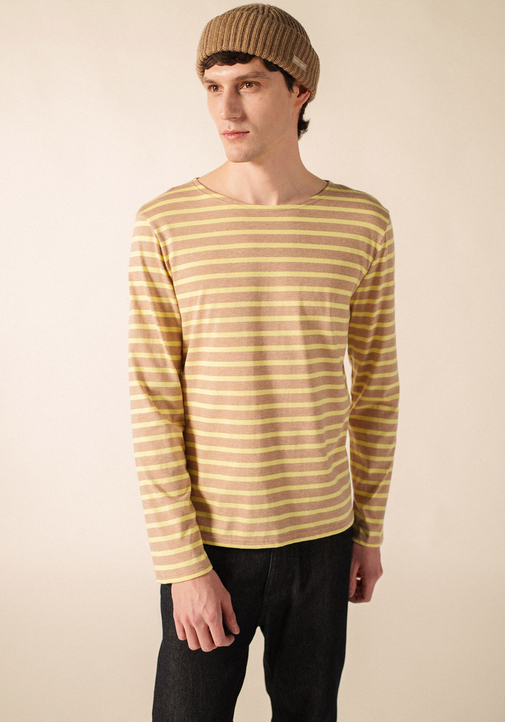 Minquiers Breton shirt (BEIGE CHINE/AUBE)