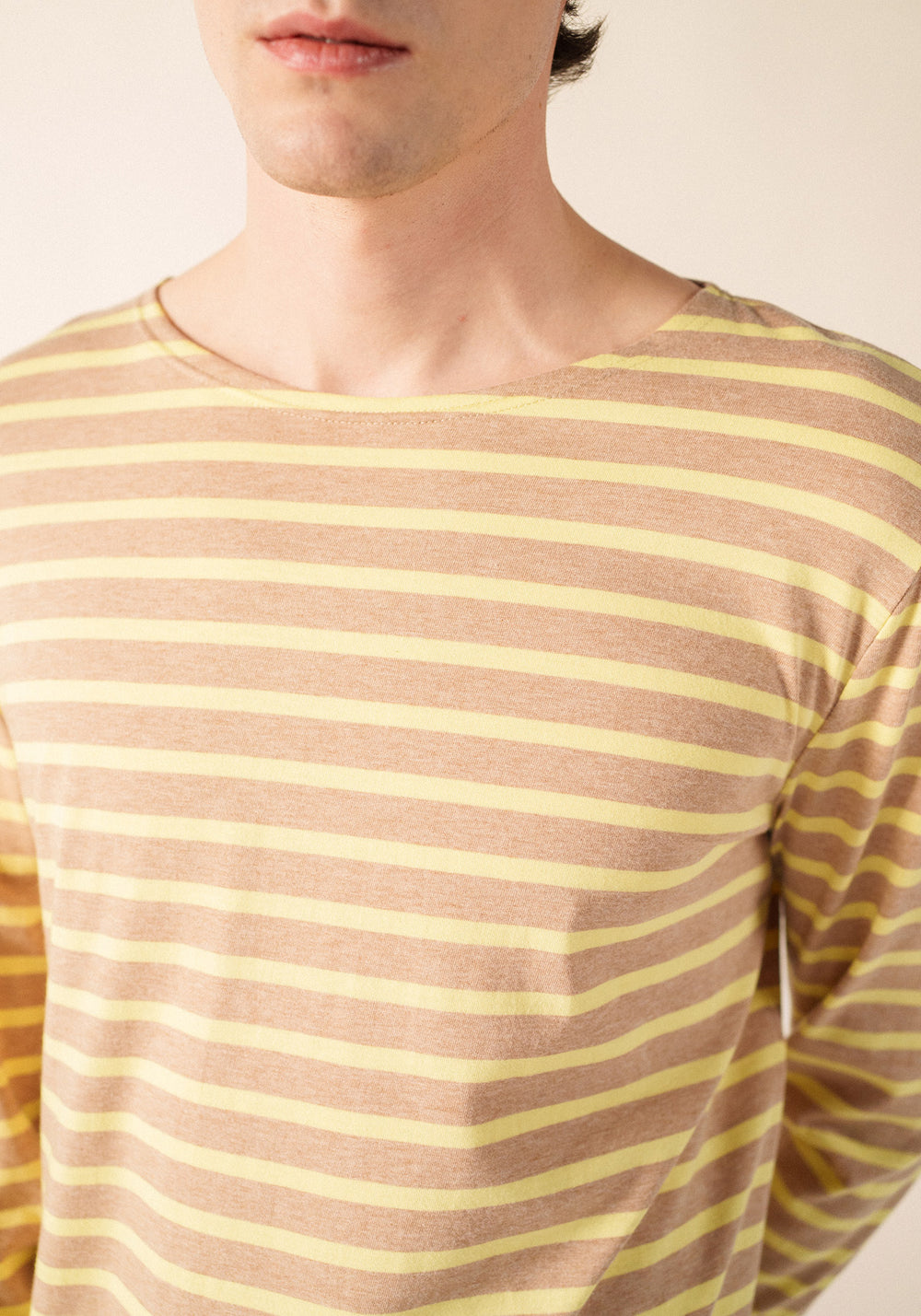 Minquiers Breton shirt (BEIGE CHINE/AUBE)