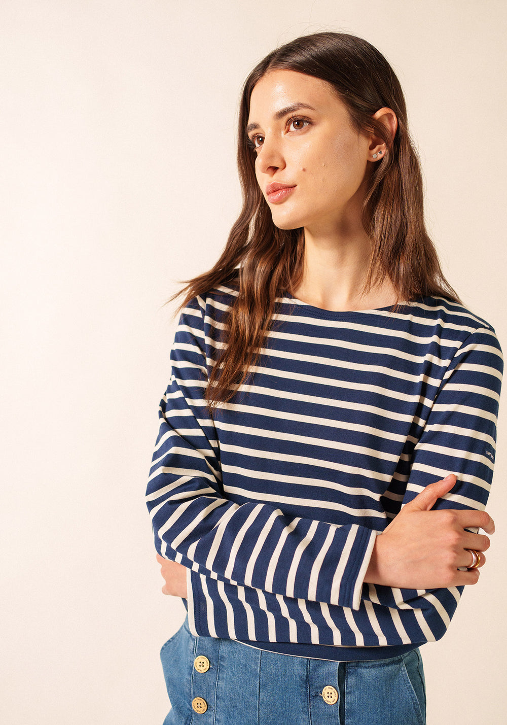 Minquiers Breton shirt (MARINE/ECRU)
