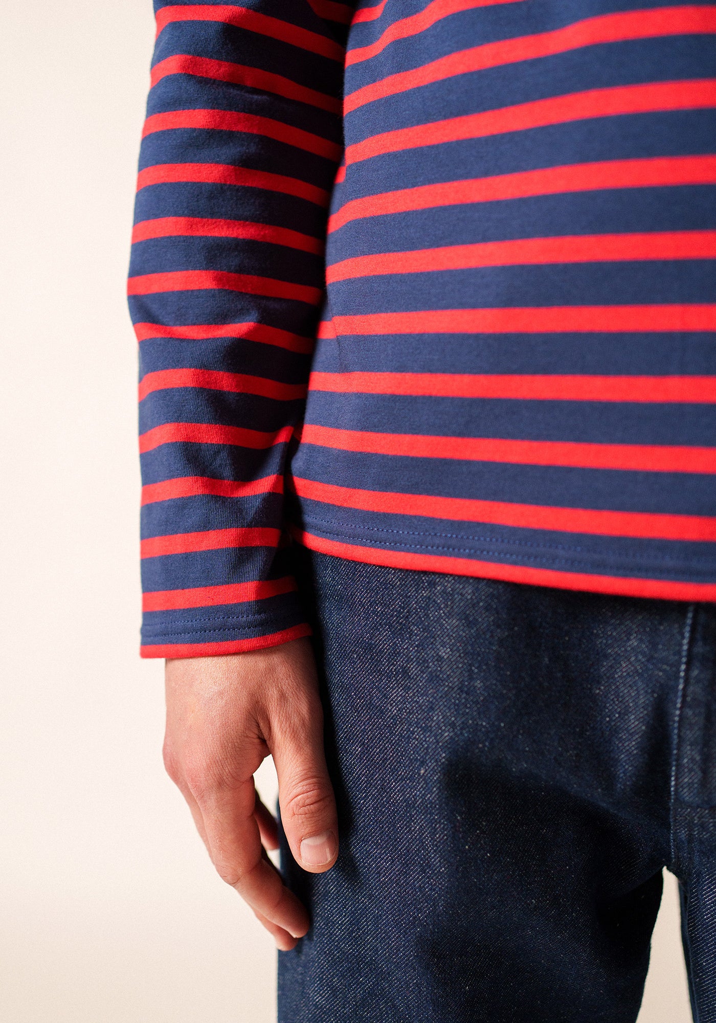 Minquiers Breton shirt (MARINE/TULIPE)