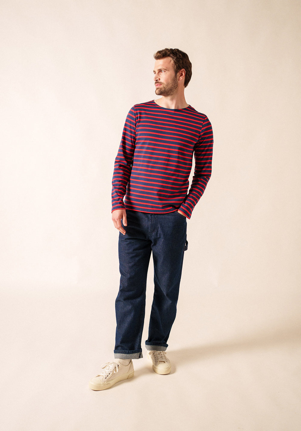 Minquiers Breton shirt (MARINE/TULIPE)