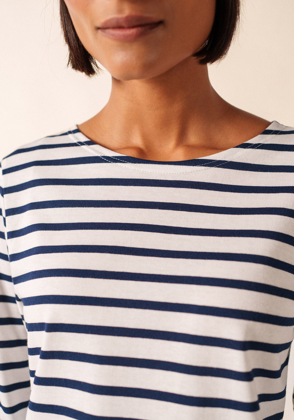 Minquiers Breton shirt (NEIGE/MARINE)