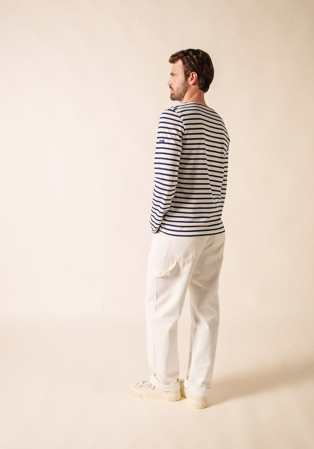 Minquiers Breton shirt (NEIGE/MARINE)