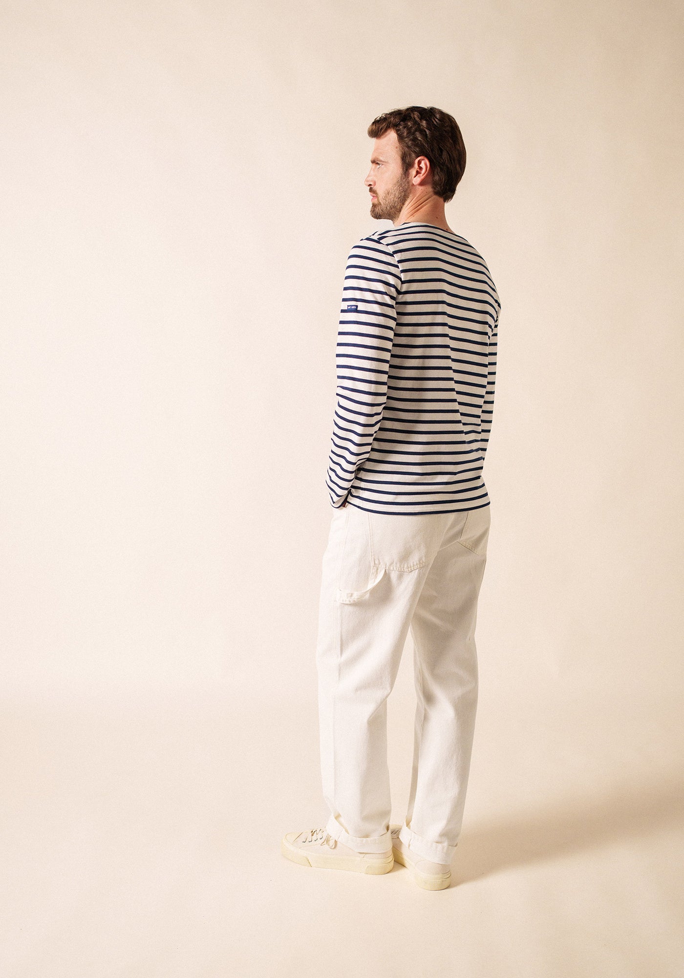 Minquiers Breton shirt (NEIGE/MARINE)