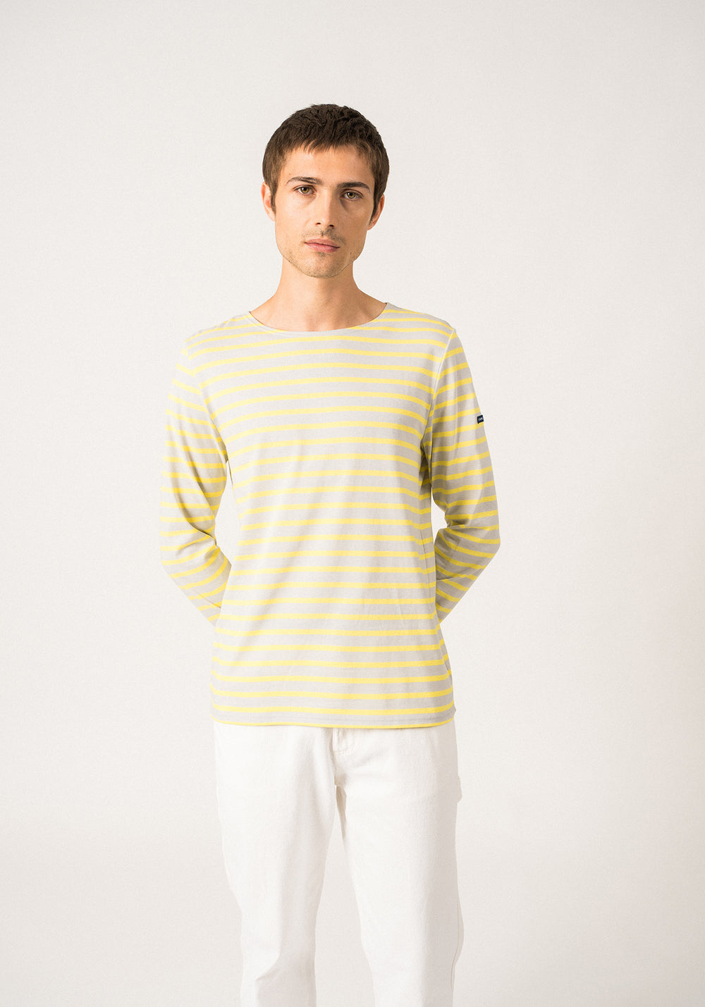 Minquiers Breton shirt (GRIS LIGHT/ACIDULE)