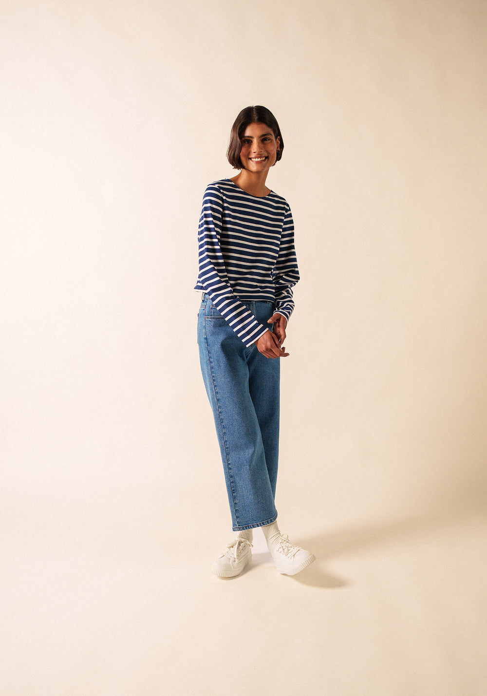 Minquiers Breton shirt (MARINE/NEIGE)