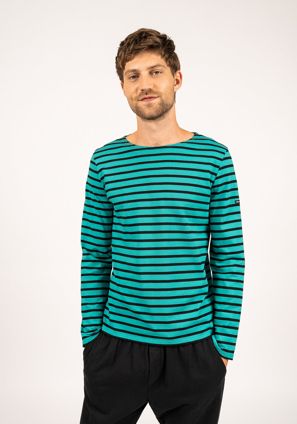 Minquiers Breton shirt (ABSINTHE/NOIR)