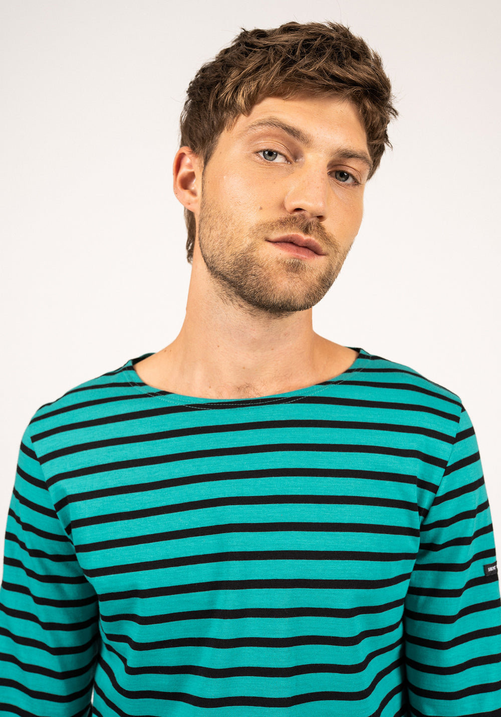 Minquiers Breton shirt (ABSINTHE/NOIR)