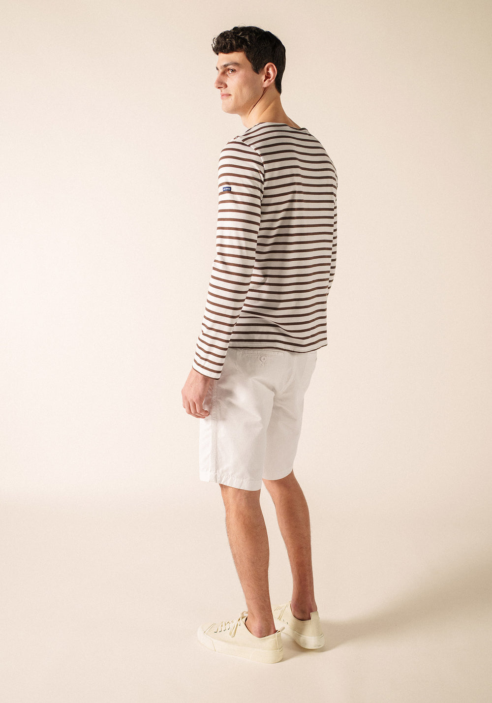 Minquiers Breton shirt (NEIGE/EXPRESSO)