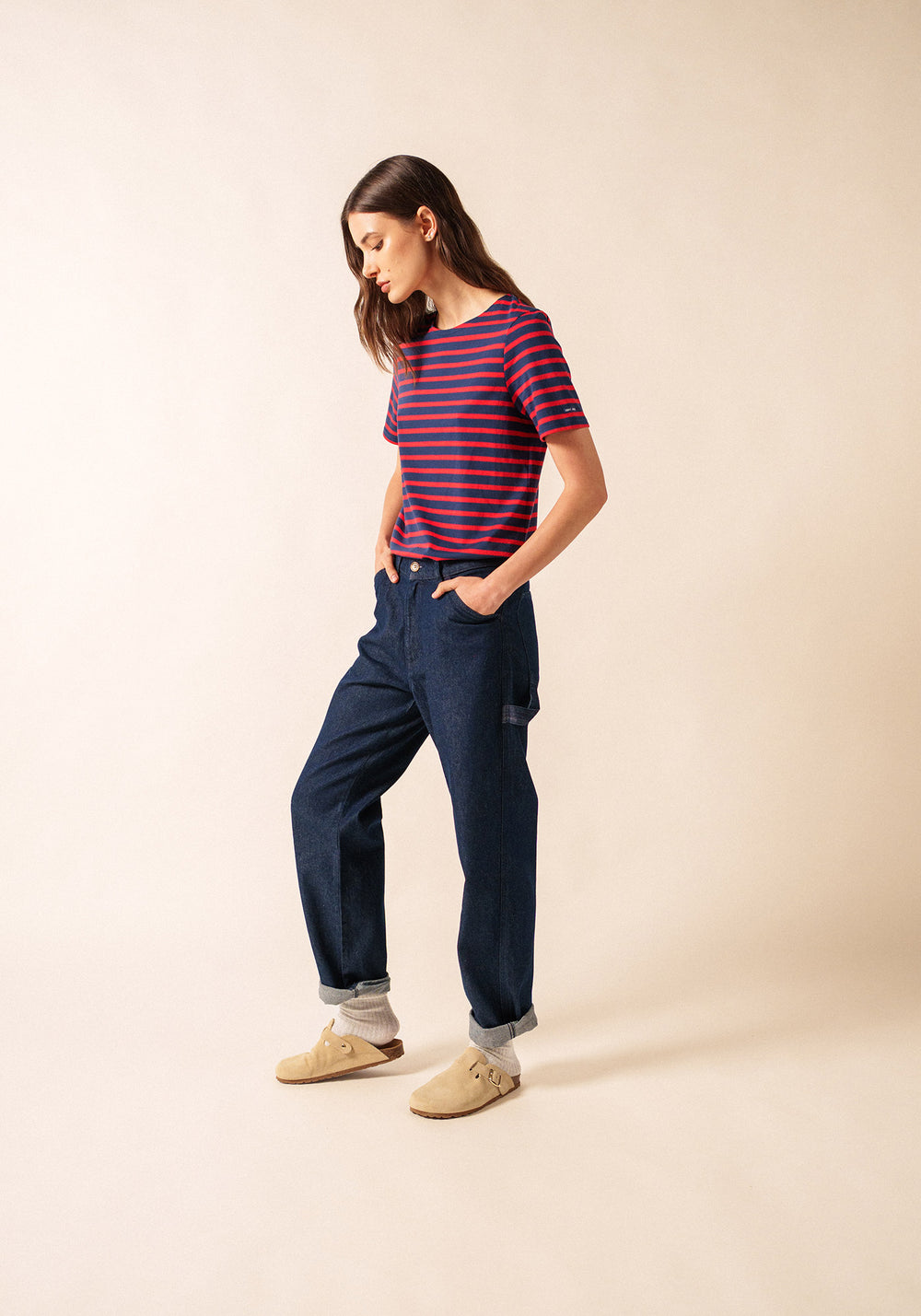 Levant Breton shirt (MARINE/TULIPE)