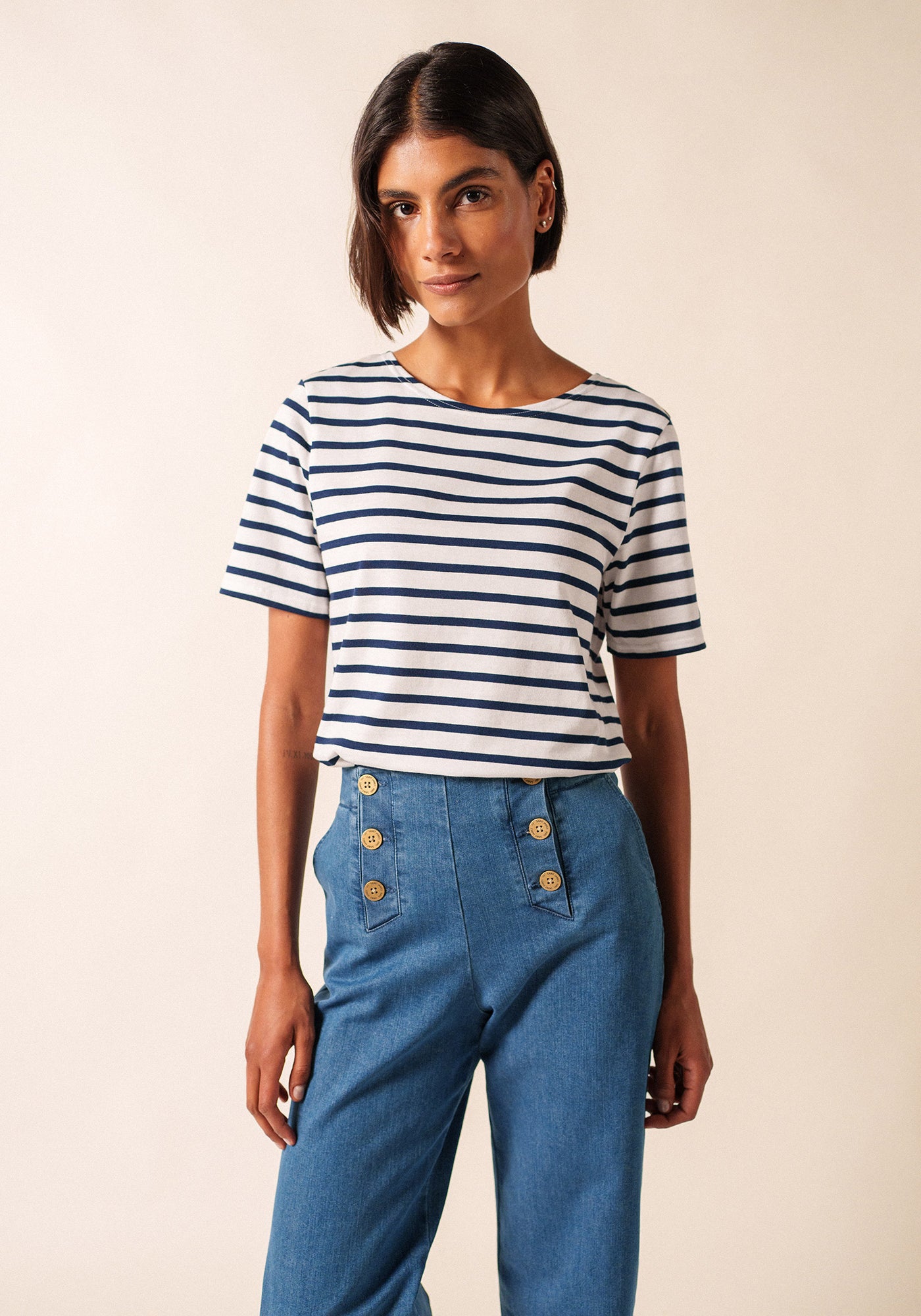 Levant Breton shirt (NEIGE/MARINE)