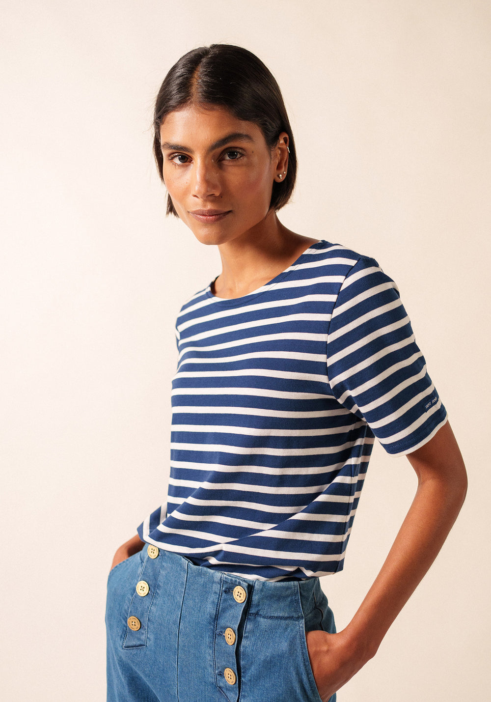 Levant Breton shirt (MARINE/NEIGE)