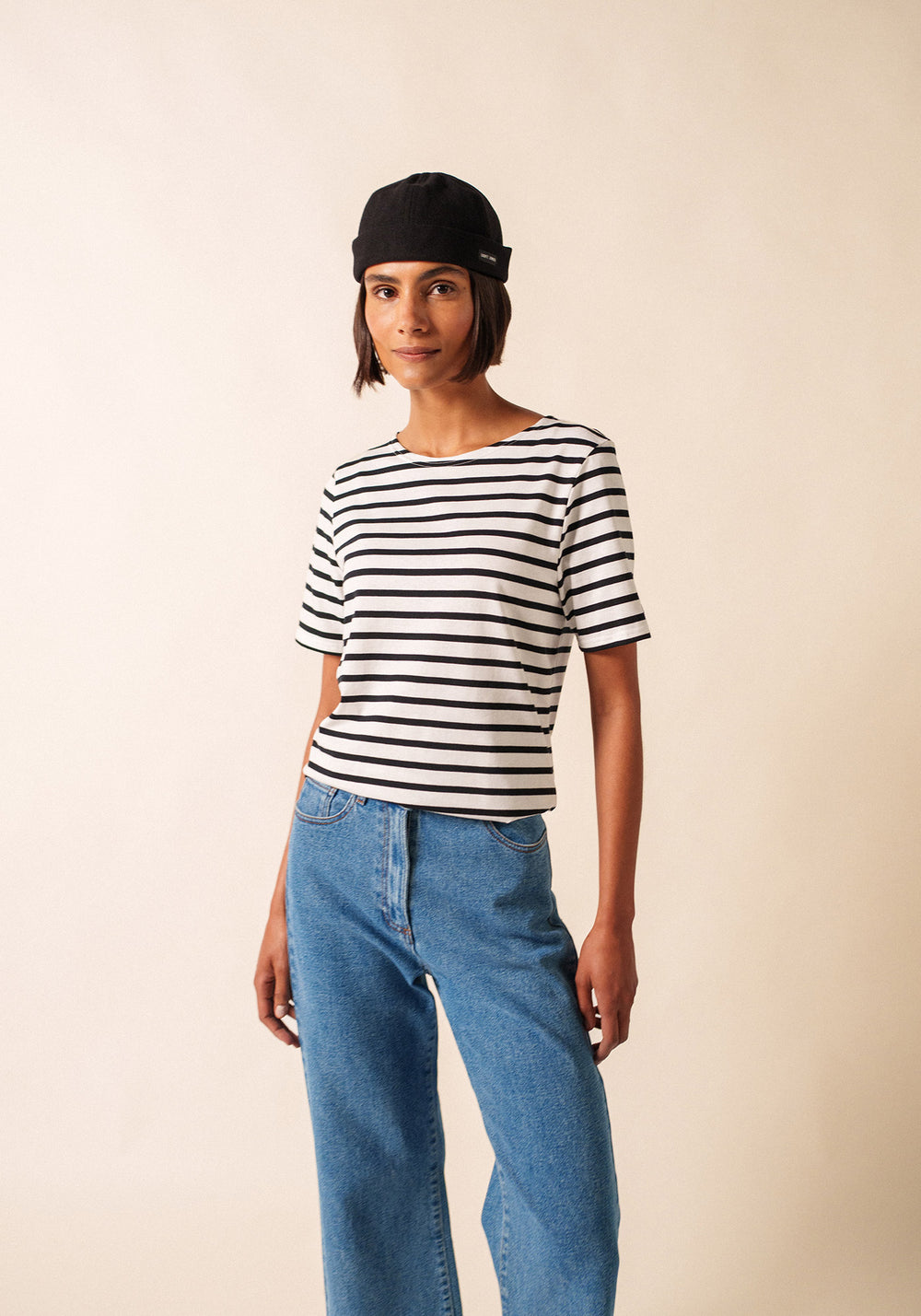 Levant Breton shirt (NEIGE/NOIR)